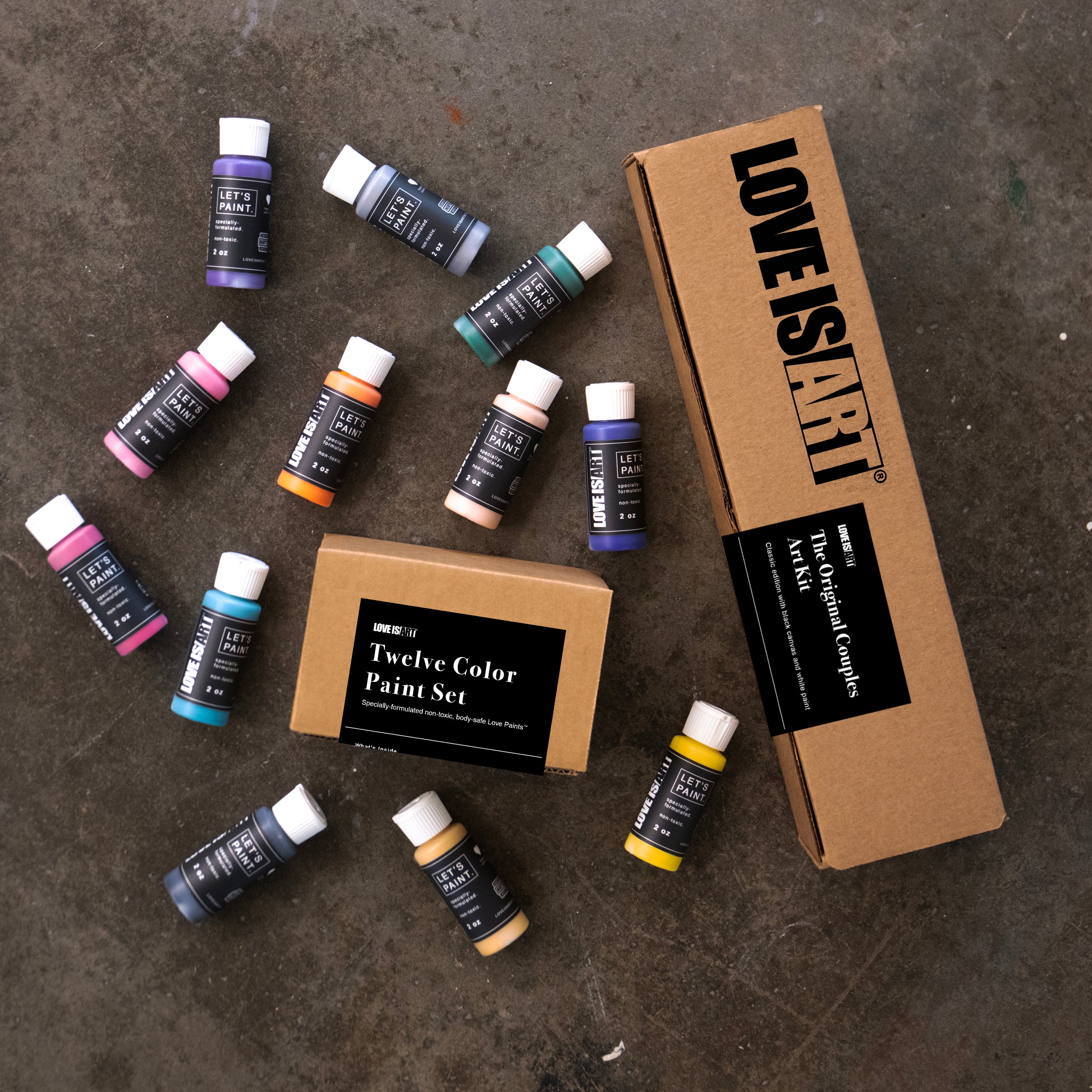 The Color Collection - Couples Art Kit with Extra Paints – LOVE IS ART